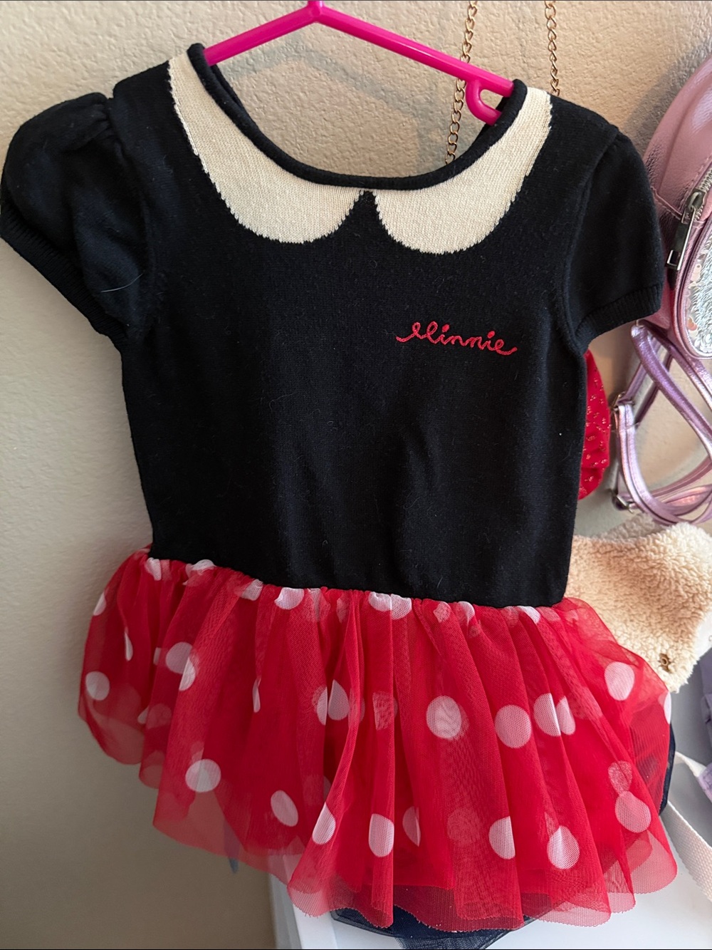 GAP Black & Red Polka Dot Tutu Dress with Cream Collar
